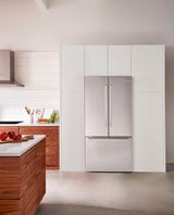 Bosch – 800 Series 21 Cu. Ft. French Door Counter-Depth Smart Refrigerator – Stainless steel